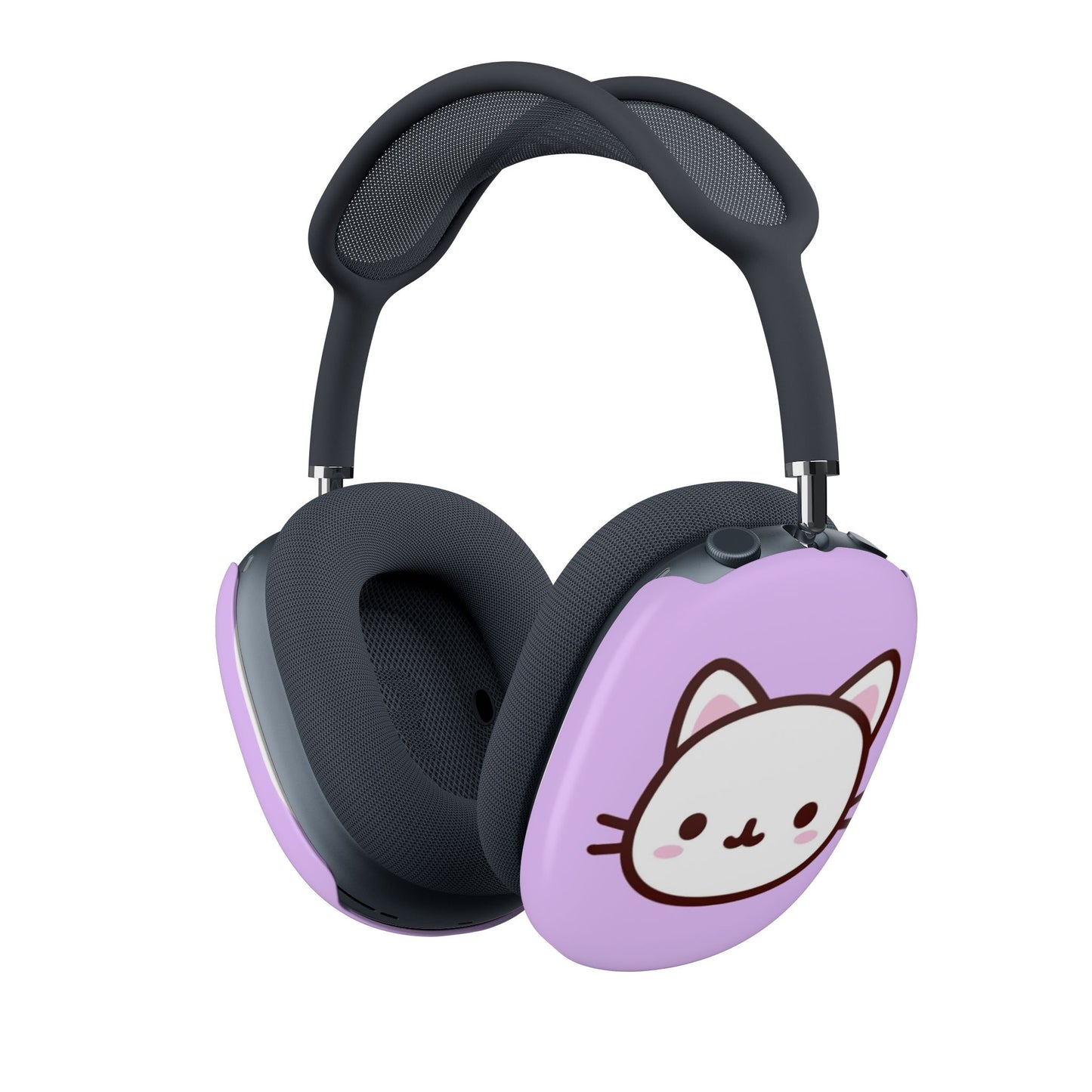 Cute Cat Face AirPod Max Case – Lavender Protective Ear Cup Covers