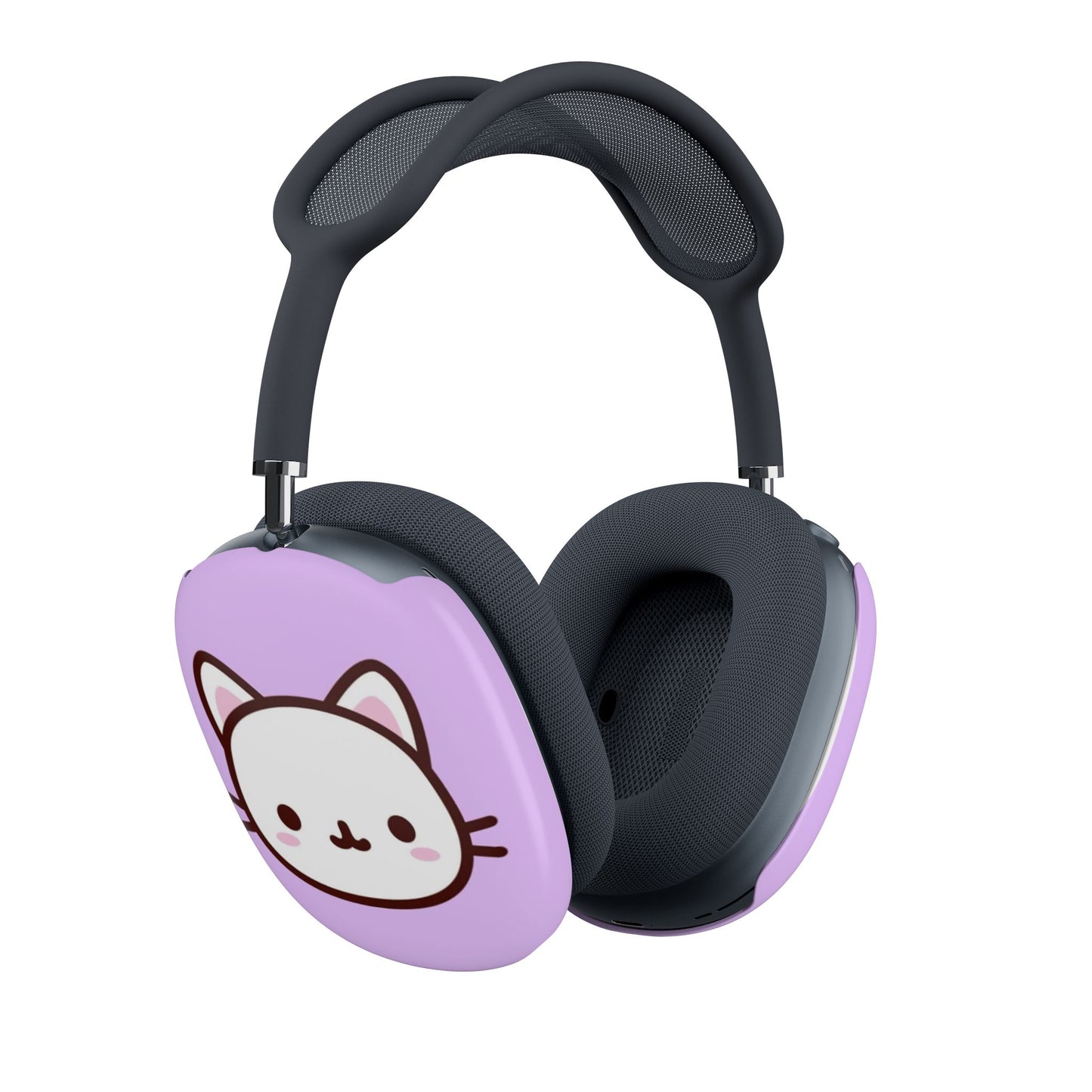 Cute Cat Face AirPod Max Case – Lavender Protective Ear Cup Covers