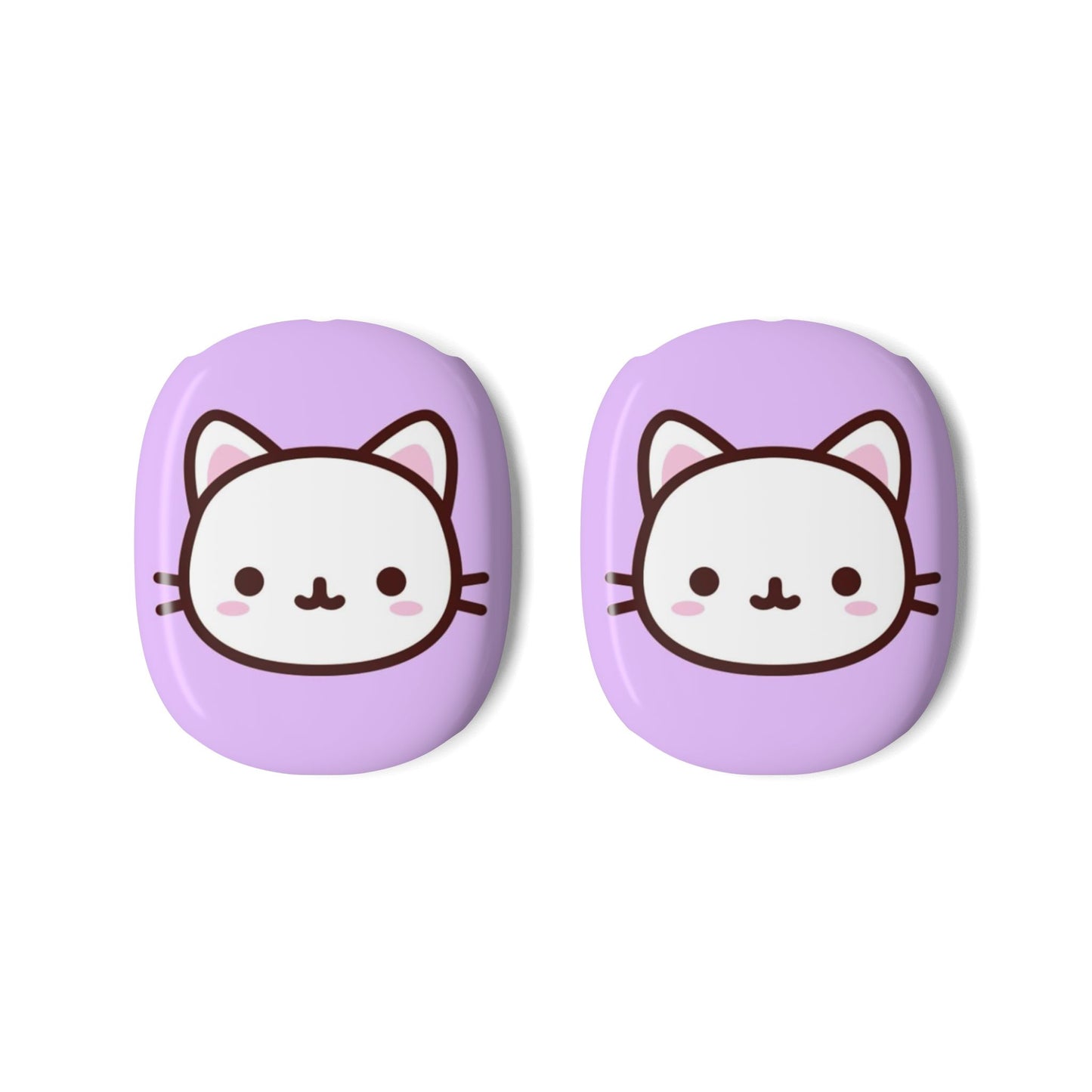 Cute Cat Face AirPod Max Case – Lavender Protective Ear Cup Covers