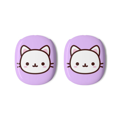 Cute Cat Face AirPod Max Case – Lavender Protective Ear Cup Covers