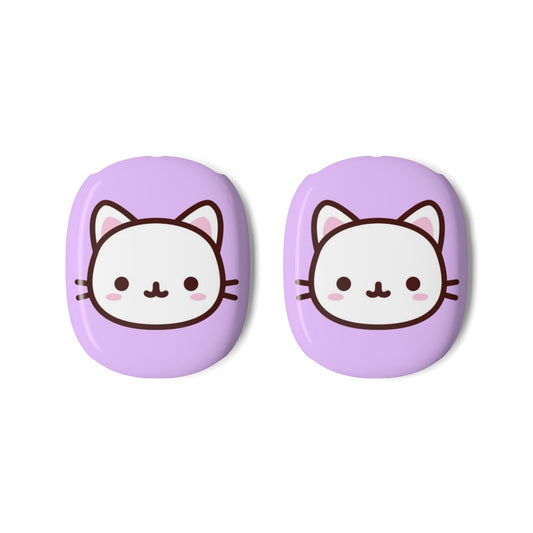 Cute Cat Face AirPod Max Case – Lavender Protective Ear Cup Covers